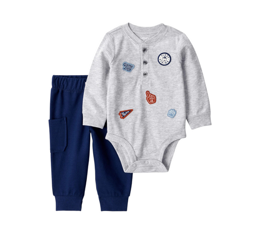 Set 2P 03M 1T556410 Carters Deportivo/Gris