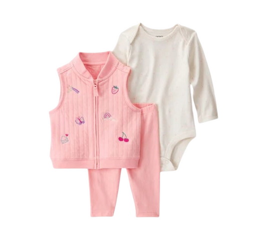Set 3P RN 1T475610 Carters Frutas Bordadas