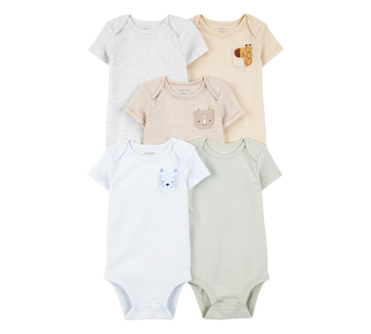 Pañaleros 3M 5P 1T217810 Carters Animalitos/Rayas